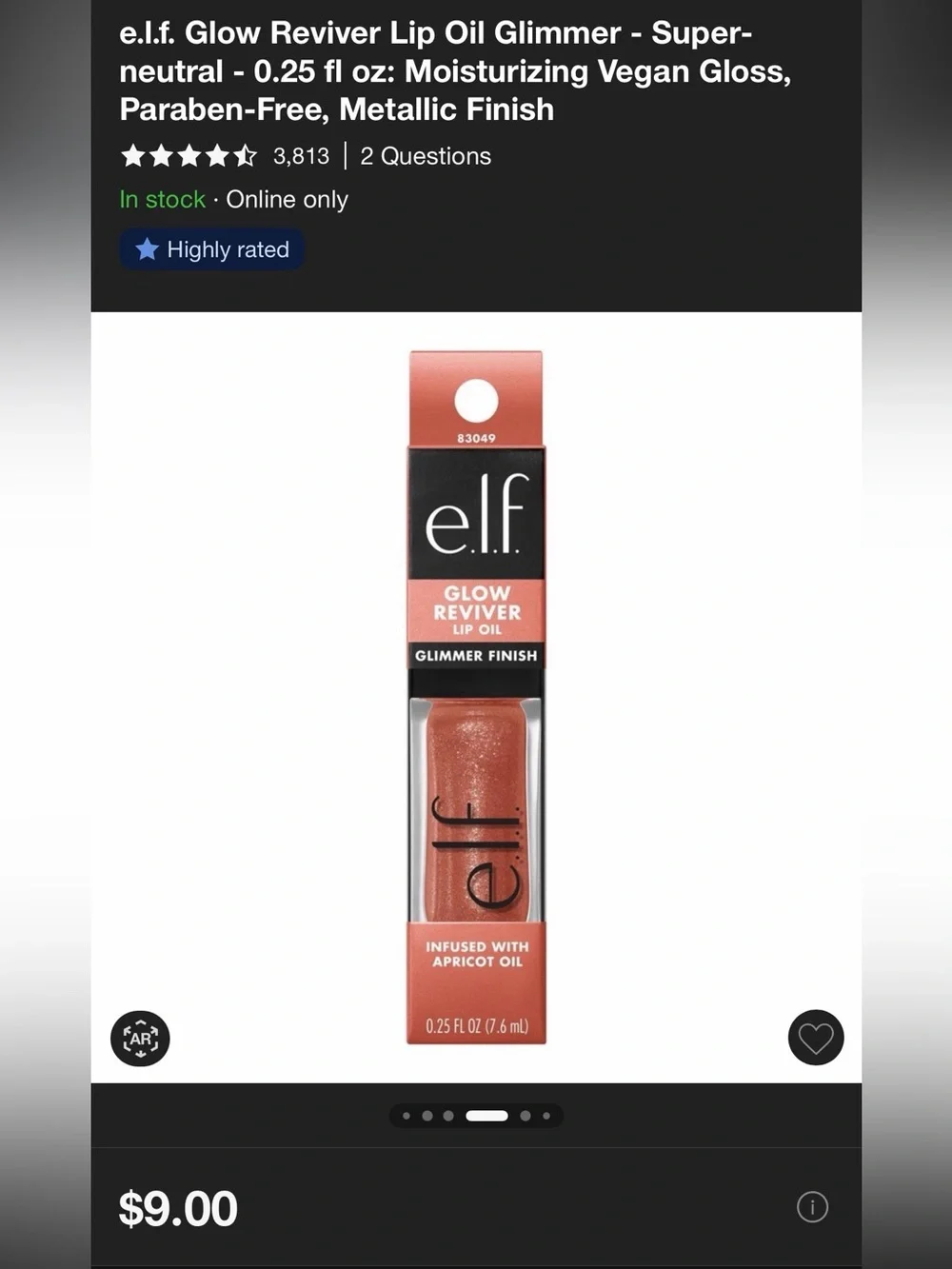 5 PACK Of ELF Glow Reviver Lip Oil - Super Neutral